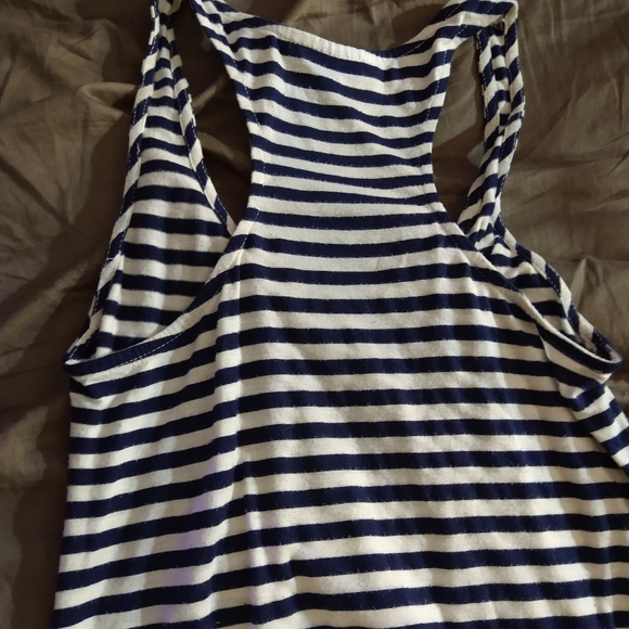 Navy & White Racer Back Striped High/Low Maxi - Picture 7 of 8